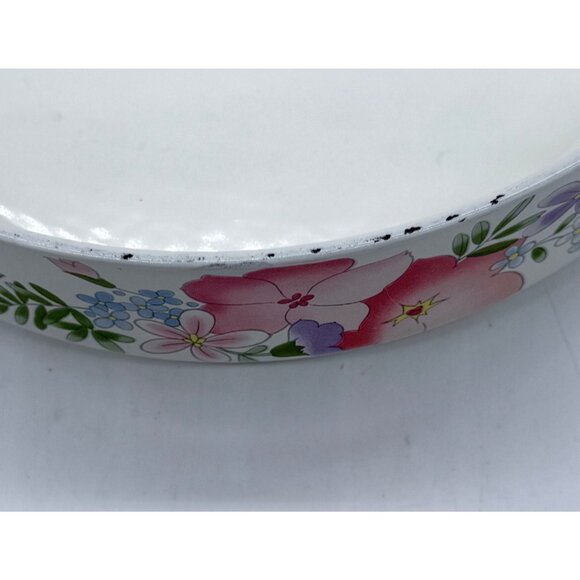 Vintage Cookware w/Floral Enamel Frying Pan With Wooden Handle - Picture 10 of 10